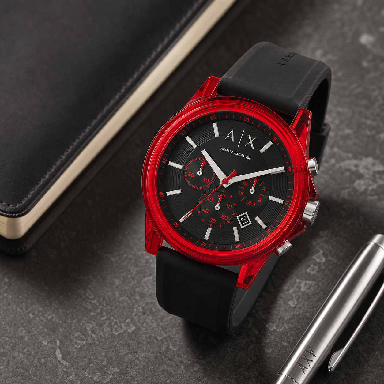 Armani Exchange AX1338 men's watch premium desk scene