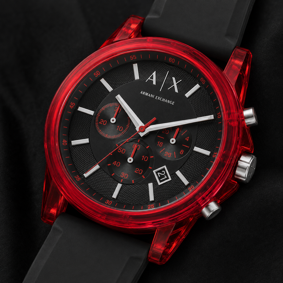 Armani Exchange AX1338 men's watch dial macro