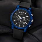 Armani Exchange AX1339 men's watch on black fabric
