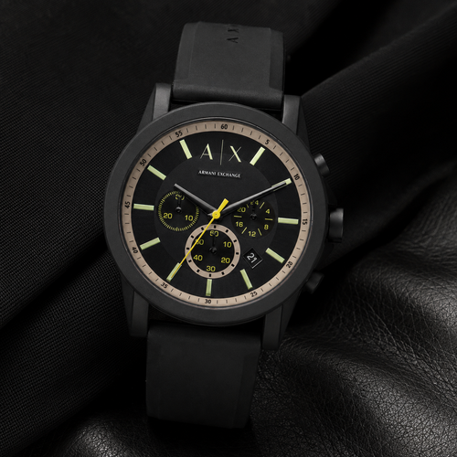 Armani Exchange AX1343 men's watch on black fabric