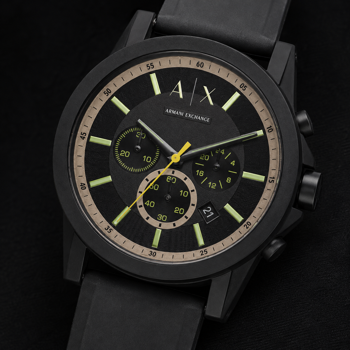 Armani Exchange AX1343 men's watch dial macro
