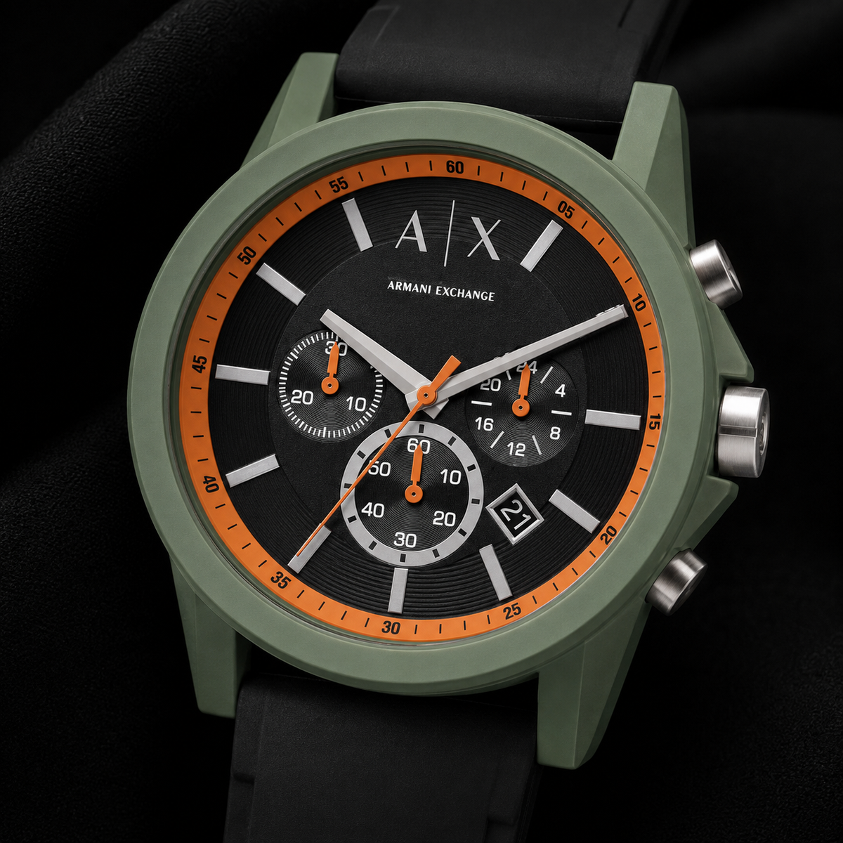 Armani Exchange AX1348 men's watch dial macro