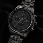 Armani Exchange AX1605 men's watch dial macro