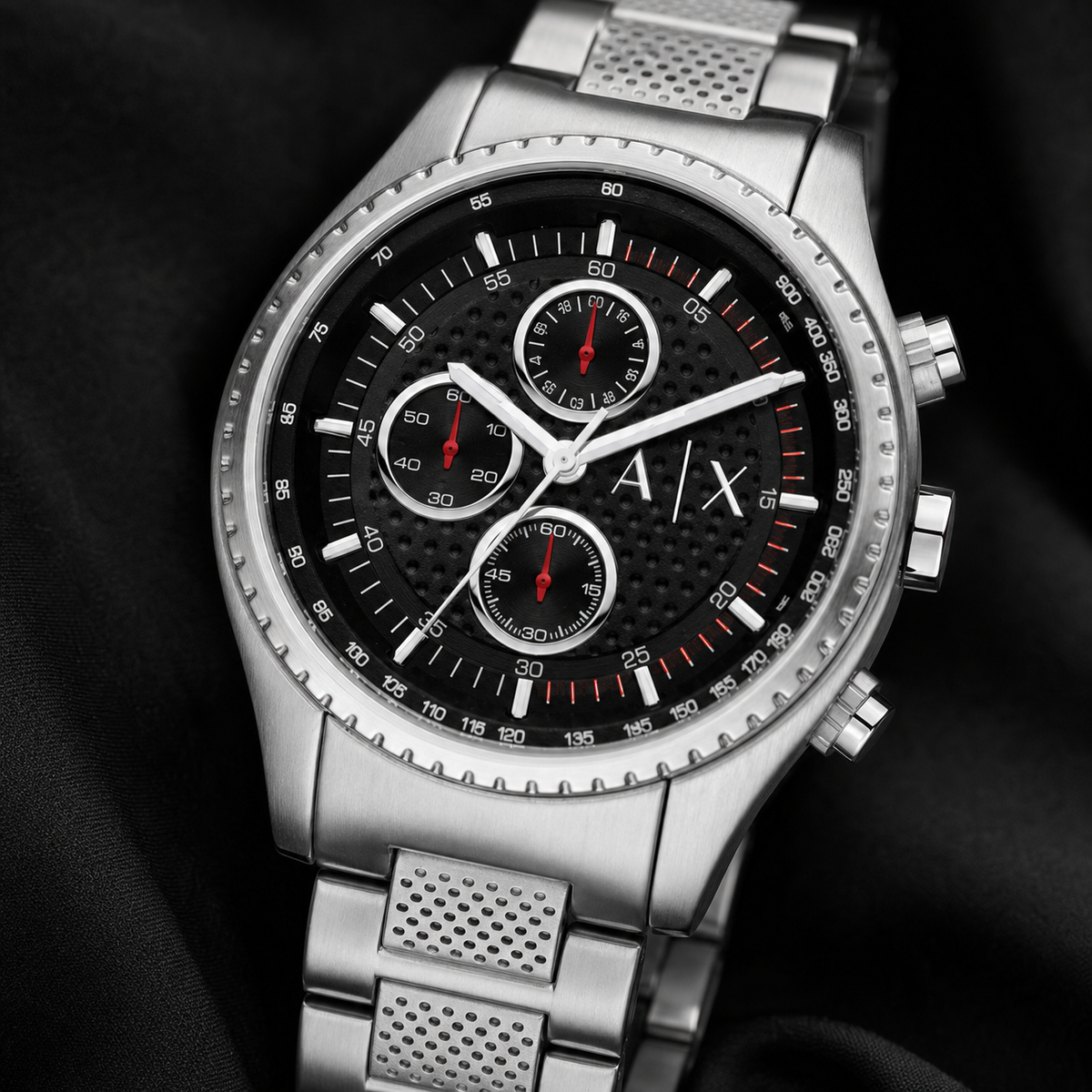 Armani Exchange AX1612 men's watch dial macro