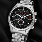 Armani Exchange AX1612 men's watch dial macro