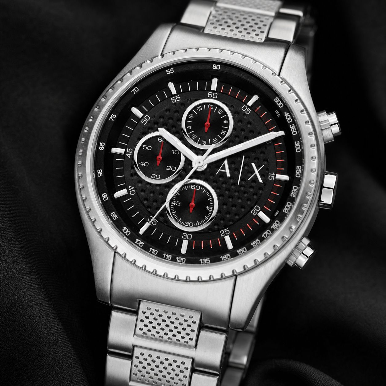 Armani Exchange AX1612 men's watch dial macro