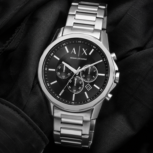 Armani Exchange AX1720 men's watch on black fabric