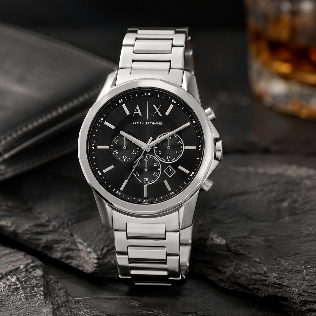 Armani Exchange AX1720 men's watch lifestyle desk scene