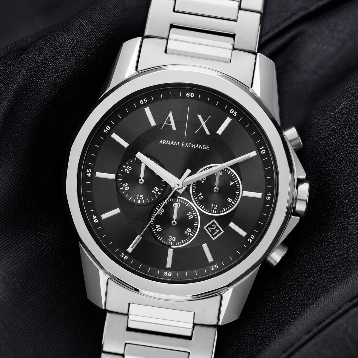 Armani Exchange AX1720 men's watch dial macro