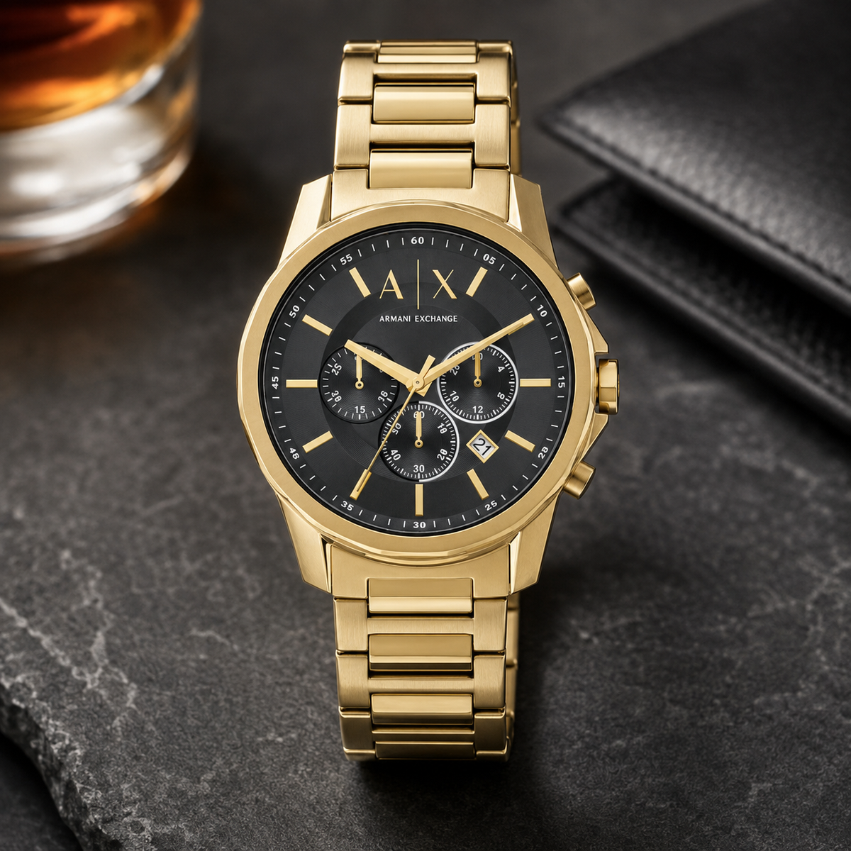 Armani Exchange AX1721 men's watch lifestyle desk scene
