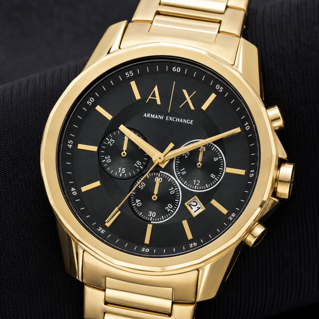 Armani Exchange AX1721 men's watch dial macro