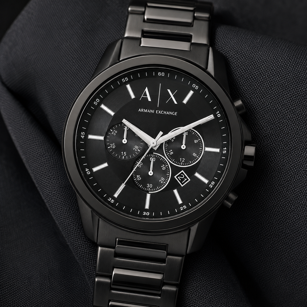 Armani Exchange AX1722 men's watch dial macro