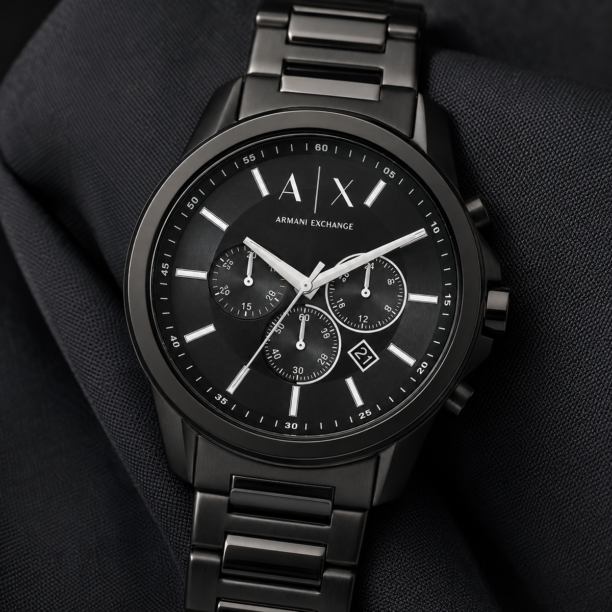 Armani Exchange AX1722 men's watch dial macro