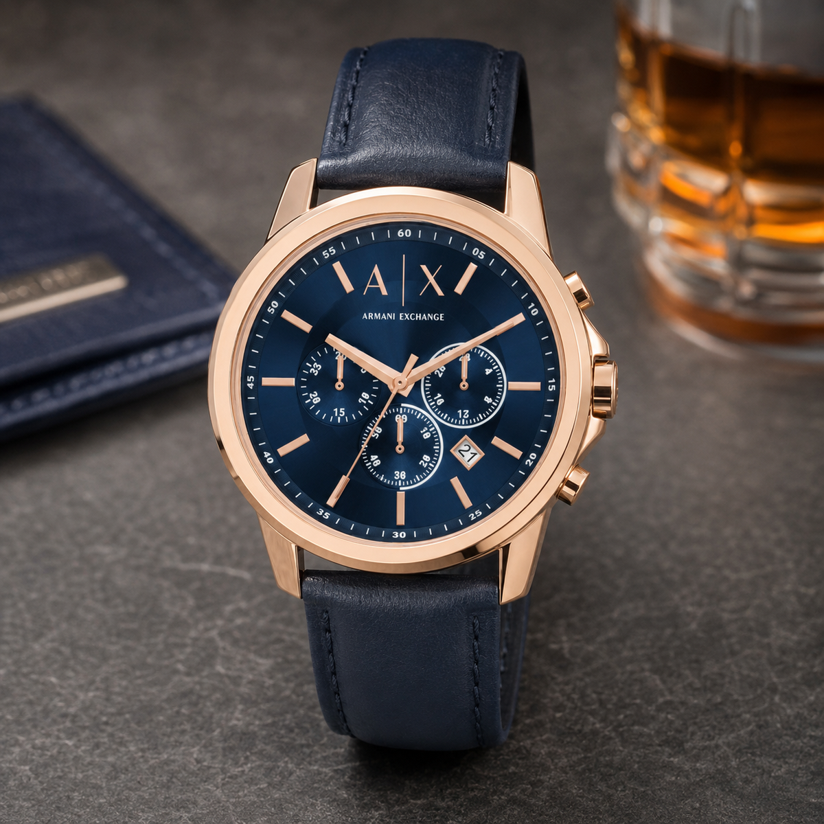 Armani Exchange AX1723 men's watch lifestyle desk scene