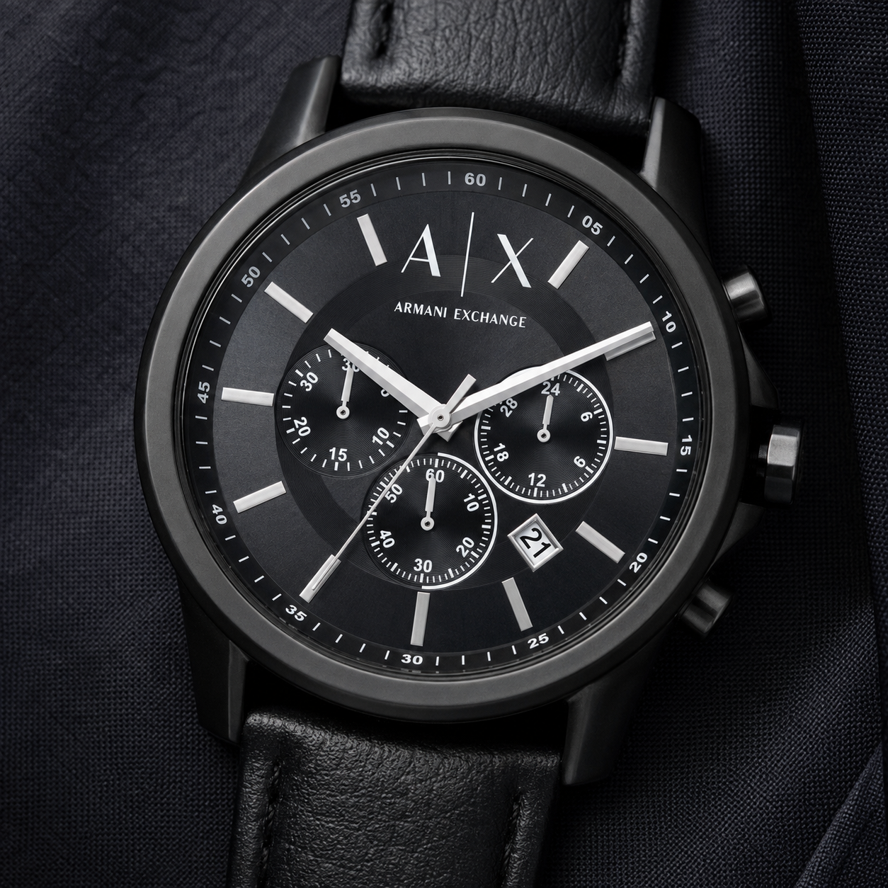 Armani Exchange AX1724 men's watch dial macro