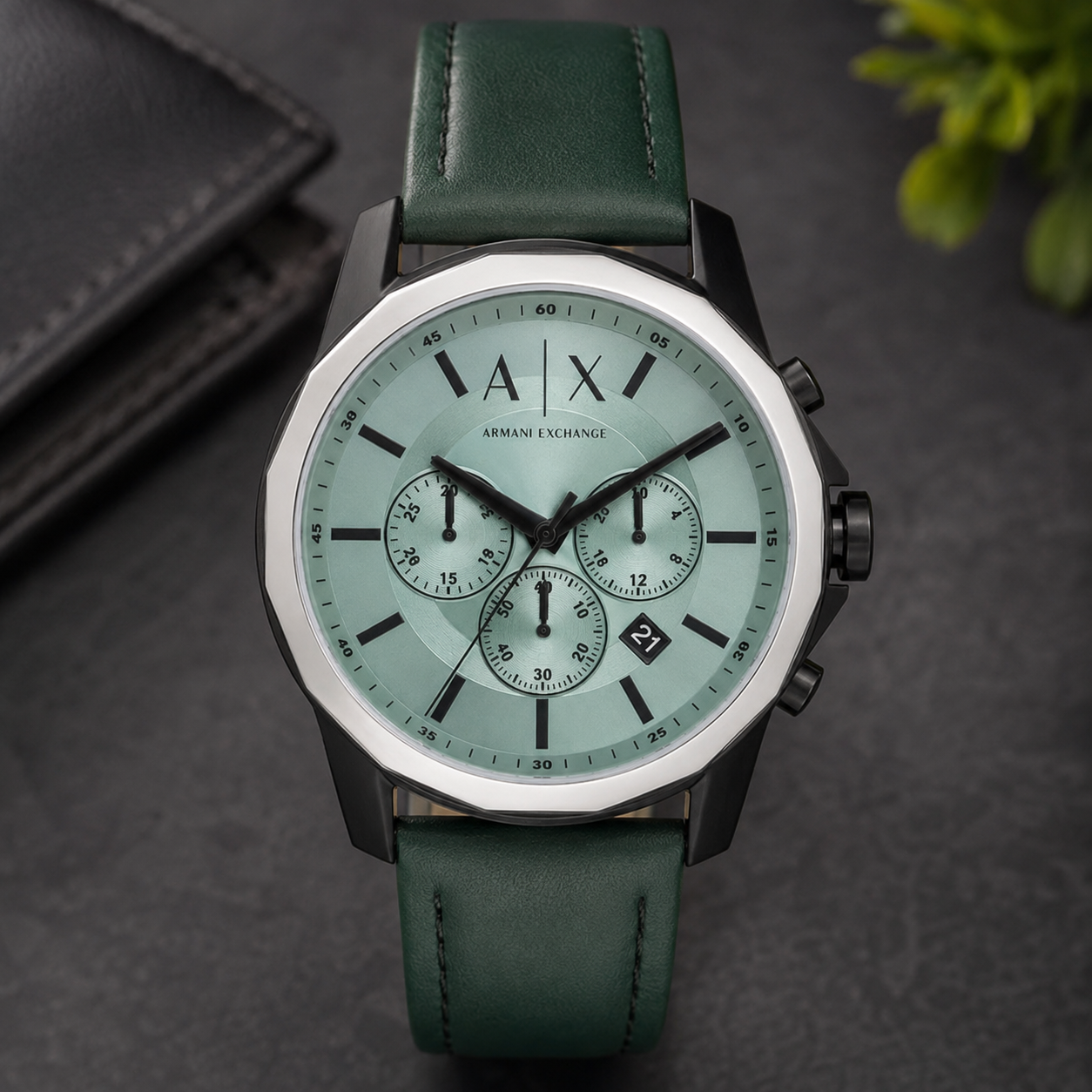 Armani Exchange AX1725 men's watch lifestyle desk scene