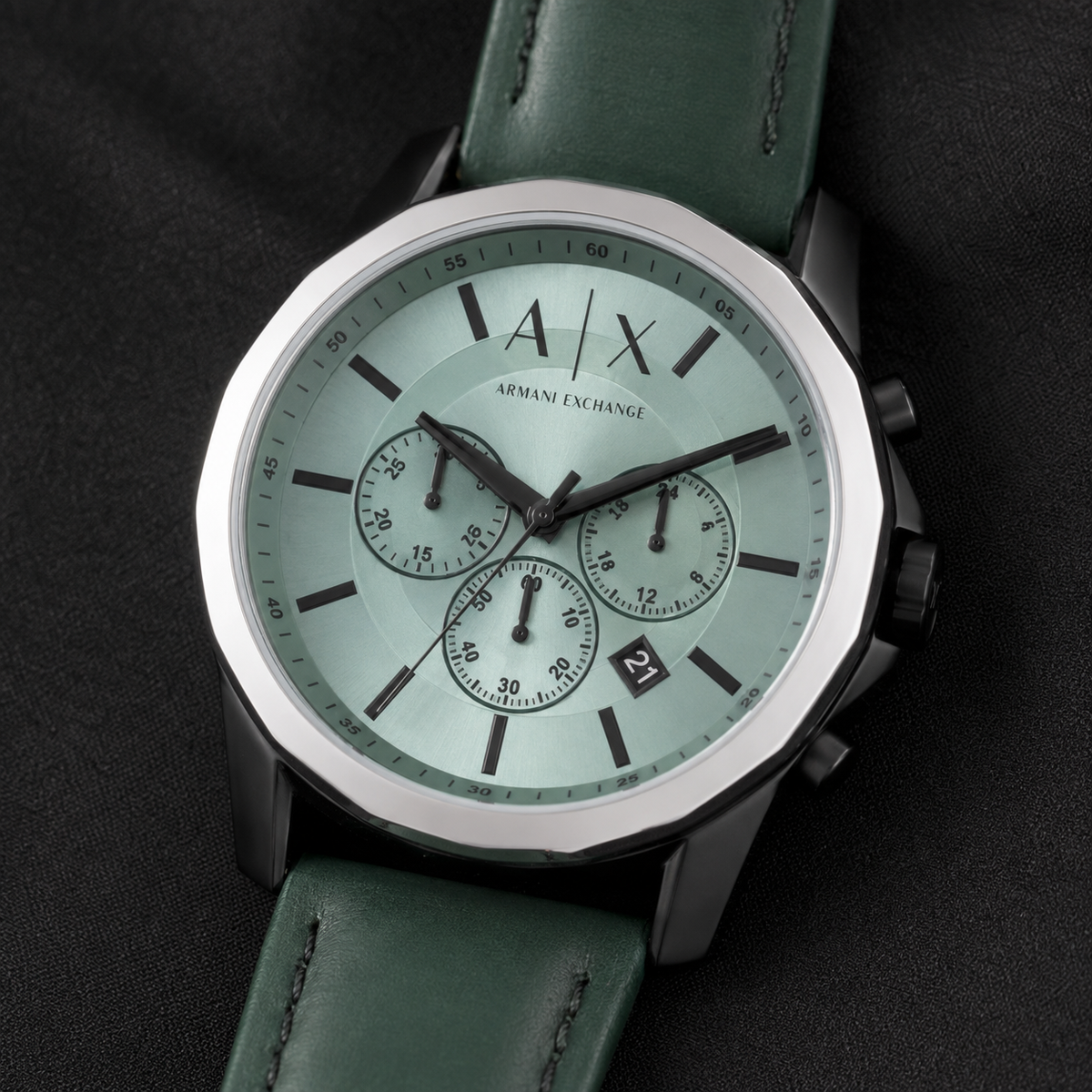 Armani Exchange AX1725 men's watch dial macro