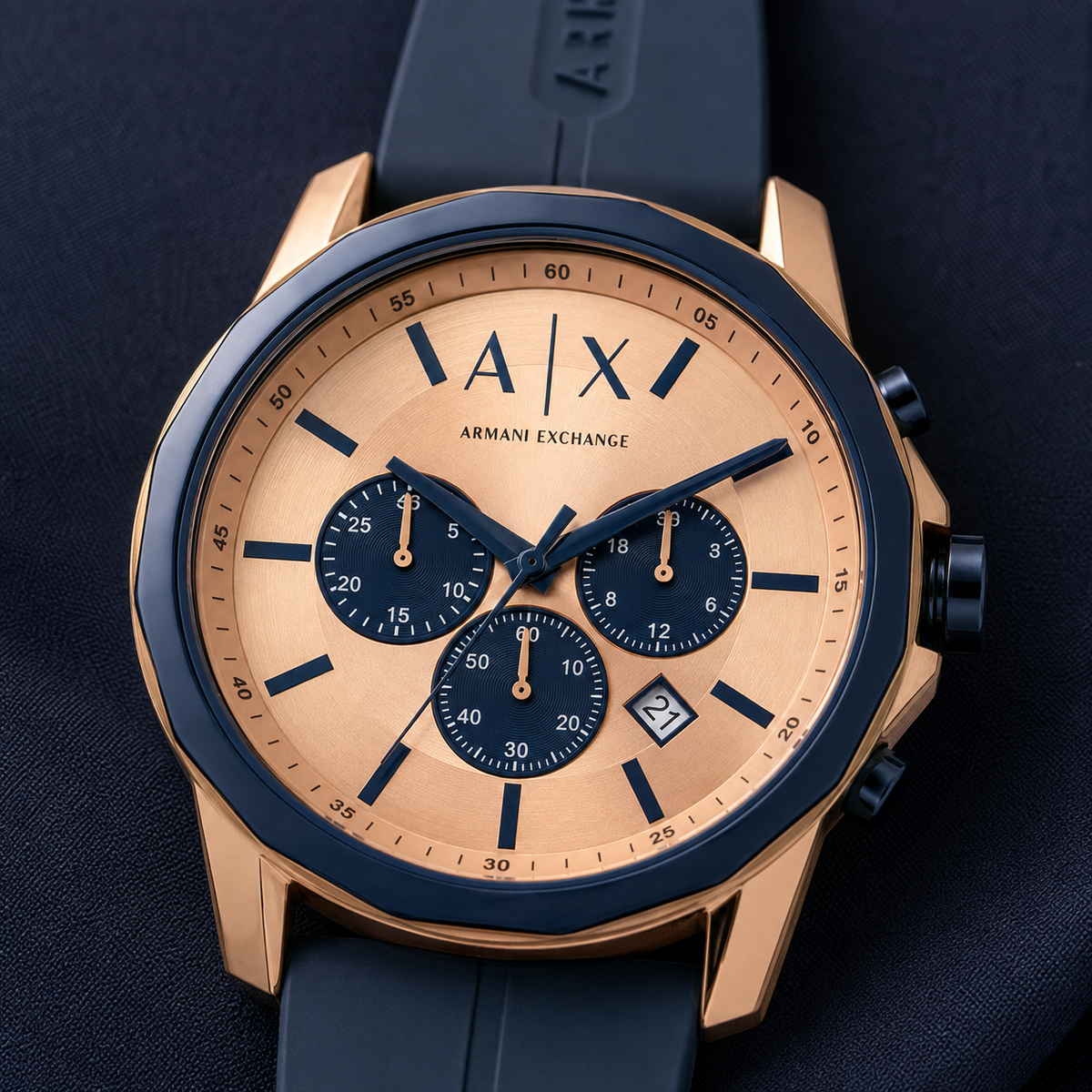 Armani Exchange AX1730 men's watch dial macro