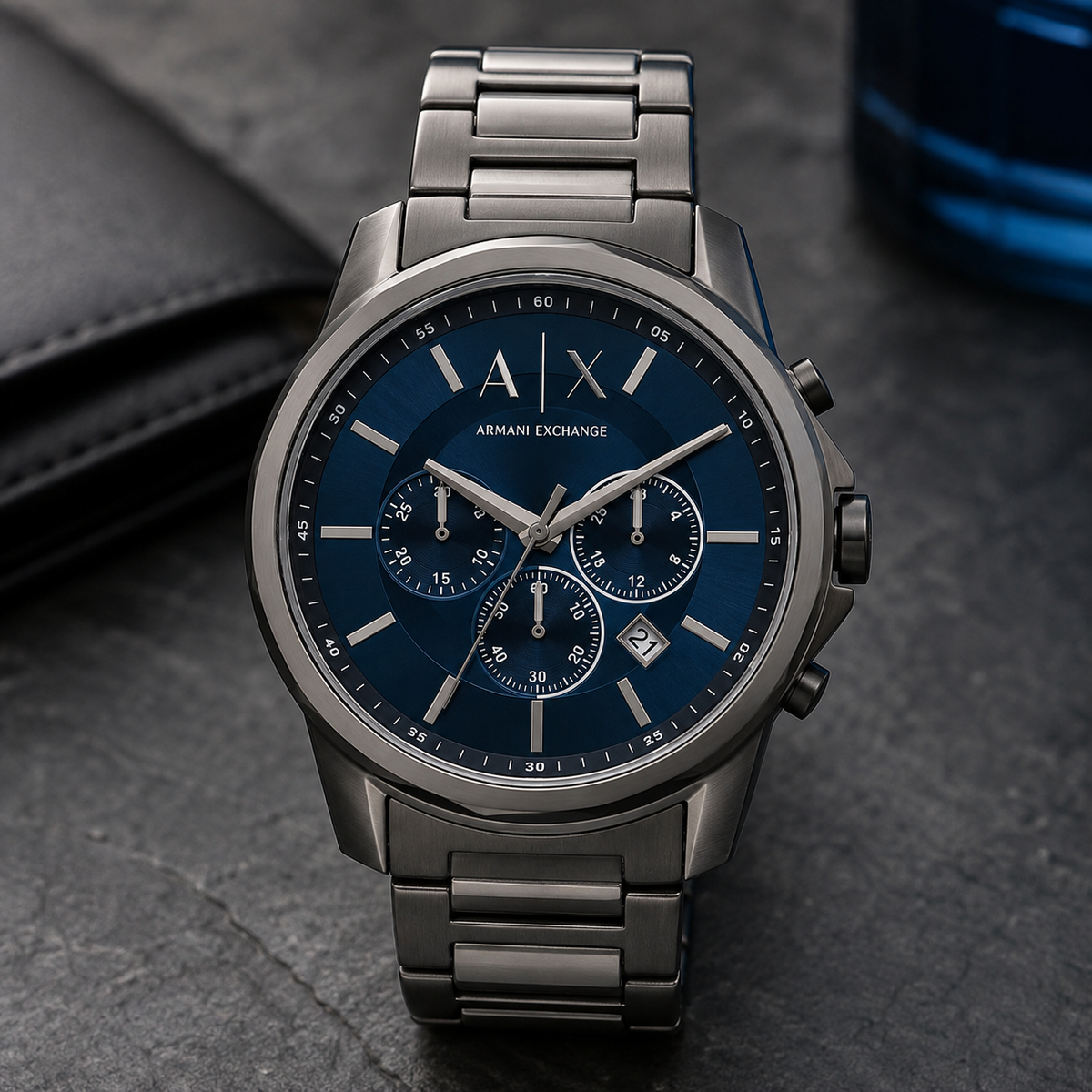 Armani Exchange AX1731 men's watch lifestyle desk scene
