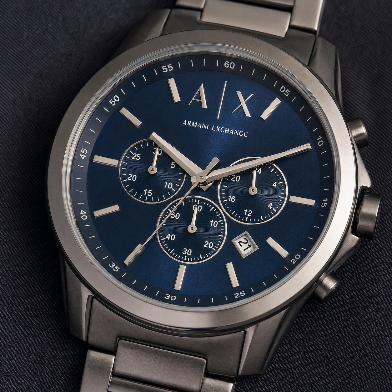 Armani Exchange AX1731 men's watch dial macro