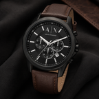 Armani Exchange AX1732 men's watch on black fabric