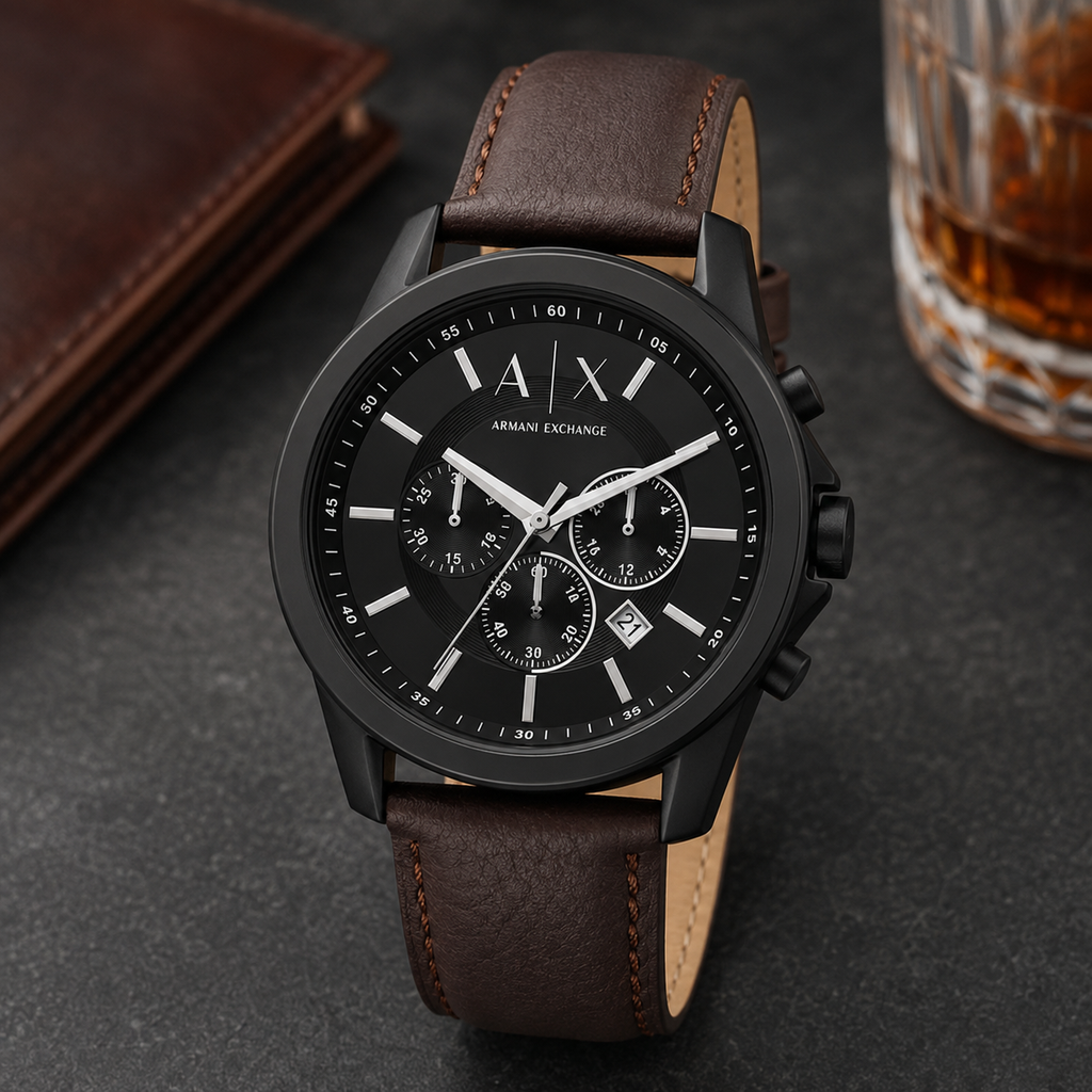 Armani Exchange AX1732 men's watch lifestyle desk scene