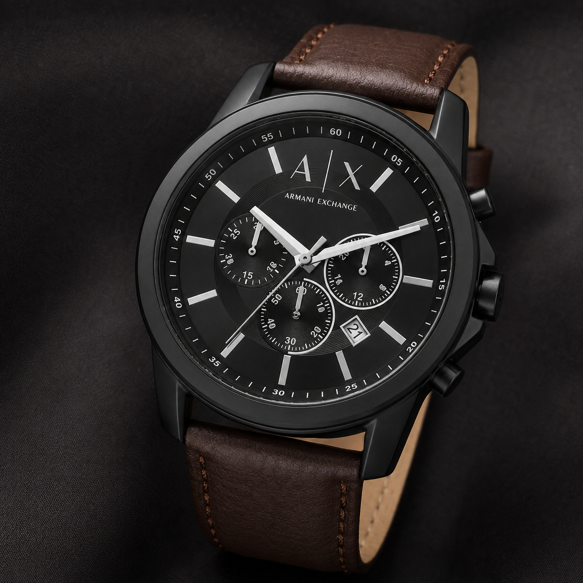 Armani Exchange AX1732 men's watch dial macro