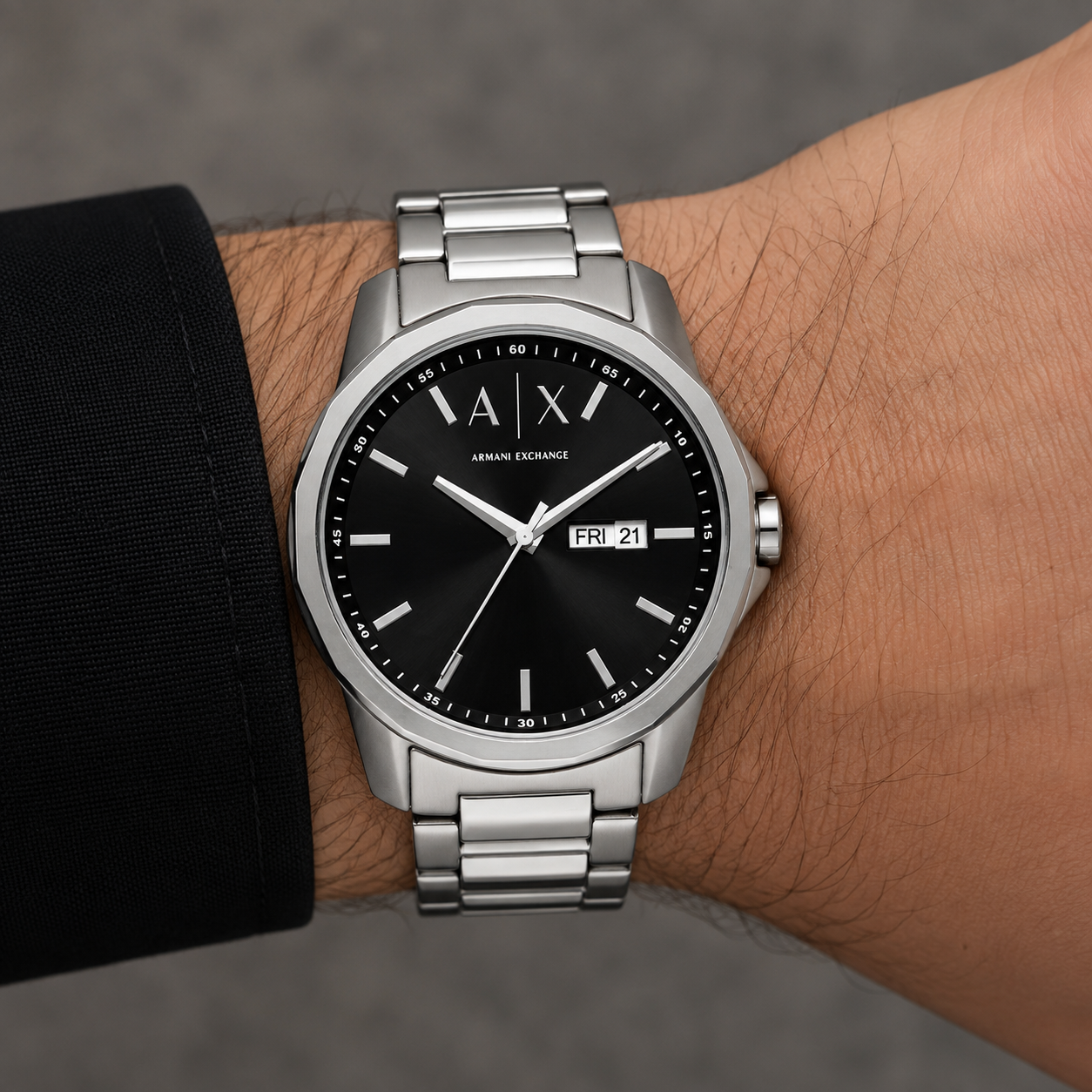 Armani Exchange AX1733 men's watch inner wrist, front view