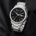 Armani Exchange AX1733 men's watch on black fabric