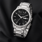 Armani Exchange AX1733 men's watch on black fabric