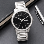 Armani Exchange AX1733 men's watch lifestyle desk scene