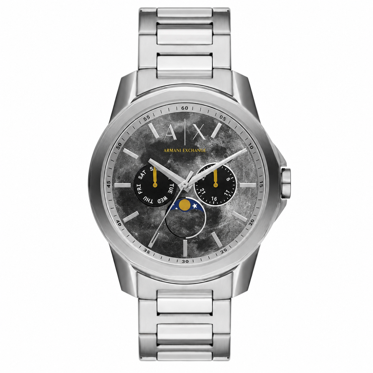 Armani Exchange AX1736 men's marble dial multifunction watch lifestyle