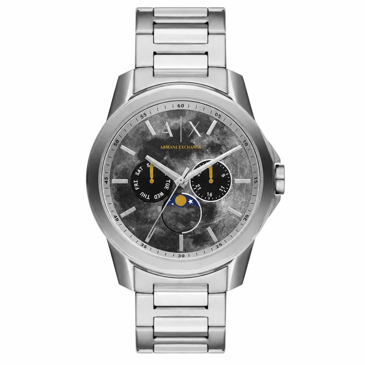 Armani Exchange AX1736 men's marble dial multifunction watch lifestyle