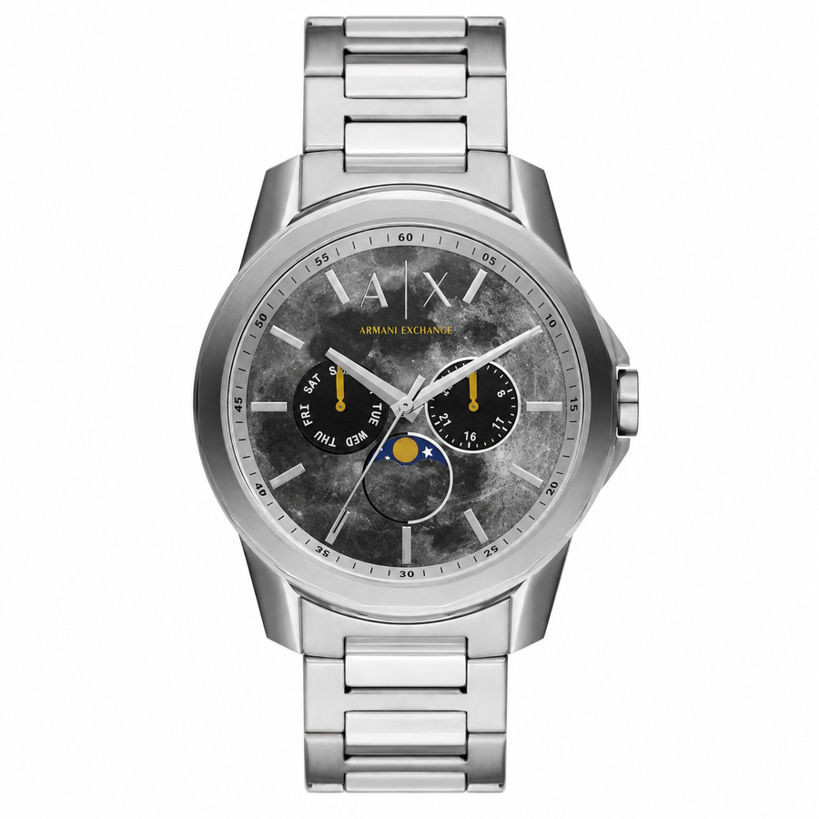 Armani Exchange AX1736 men's marble dial multifunction watch lifestyle