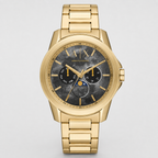 Armani Exchange AX1737 men's gold-tone marble dial multifunction watch packshot