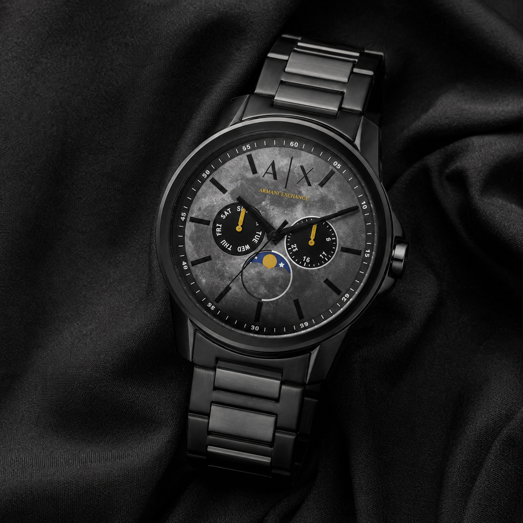 Armani Exchange AX1738 men's black multifunction watch lifestyle