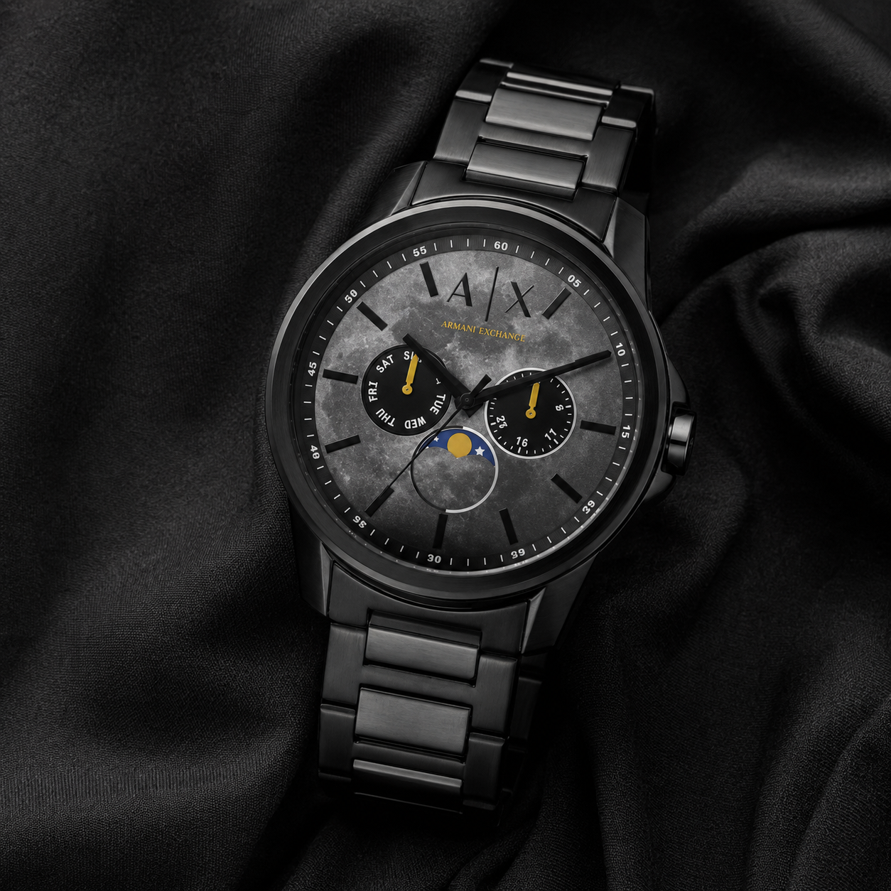 Armani Exchange AX1738 men's black multifunction watch lifestyle