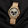 Armani Exchange AX1739 rose-gold chronograph watch lifestyle