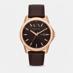 Armani Exchange AX1740 rose-gold brown day-date watch packshot