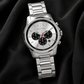 Armani Exchange AX1742 silver chronograph watch lifestyle