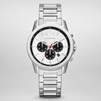 Armani Exchange AX1742 silver chronograph watch packshot