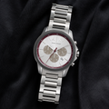 Armani Exchange AX1745 burgundy silver chronograph lifestyle