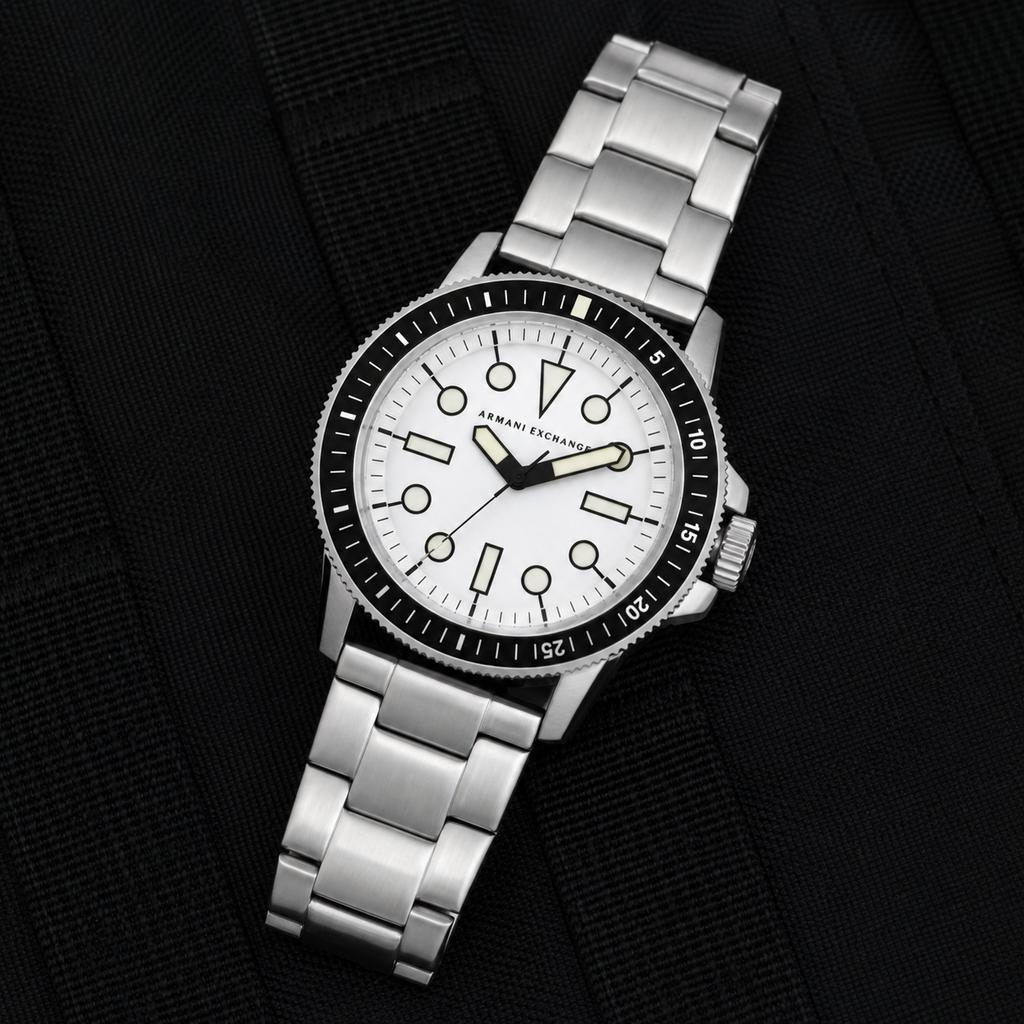 AX1853 men's dive-style watch editorial lifestyle view