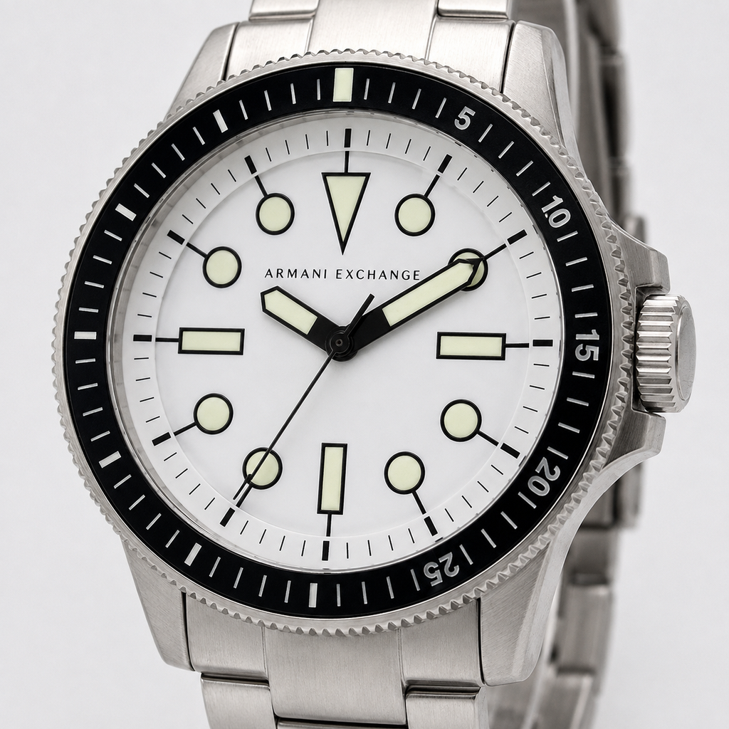 AX1853 men's dive-style watch dial macro detail