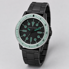 AX1858 men's black and mint dive-style watch studio product view