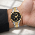 AX1865 men's two-tone chronograph watch worn on the inner wrist