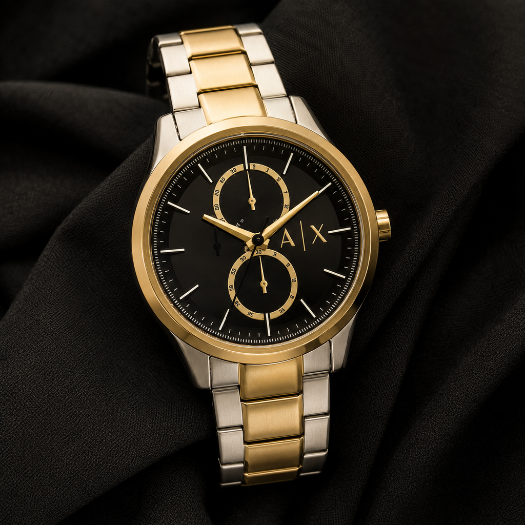 AX1865 men's two-tone chronograph editorial lifestyle view