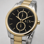 AX1865 men's two-tone chronograph dial macro detail