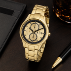 AX1866 men's gold-tone chronograph desk lifestyle view