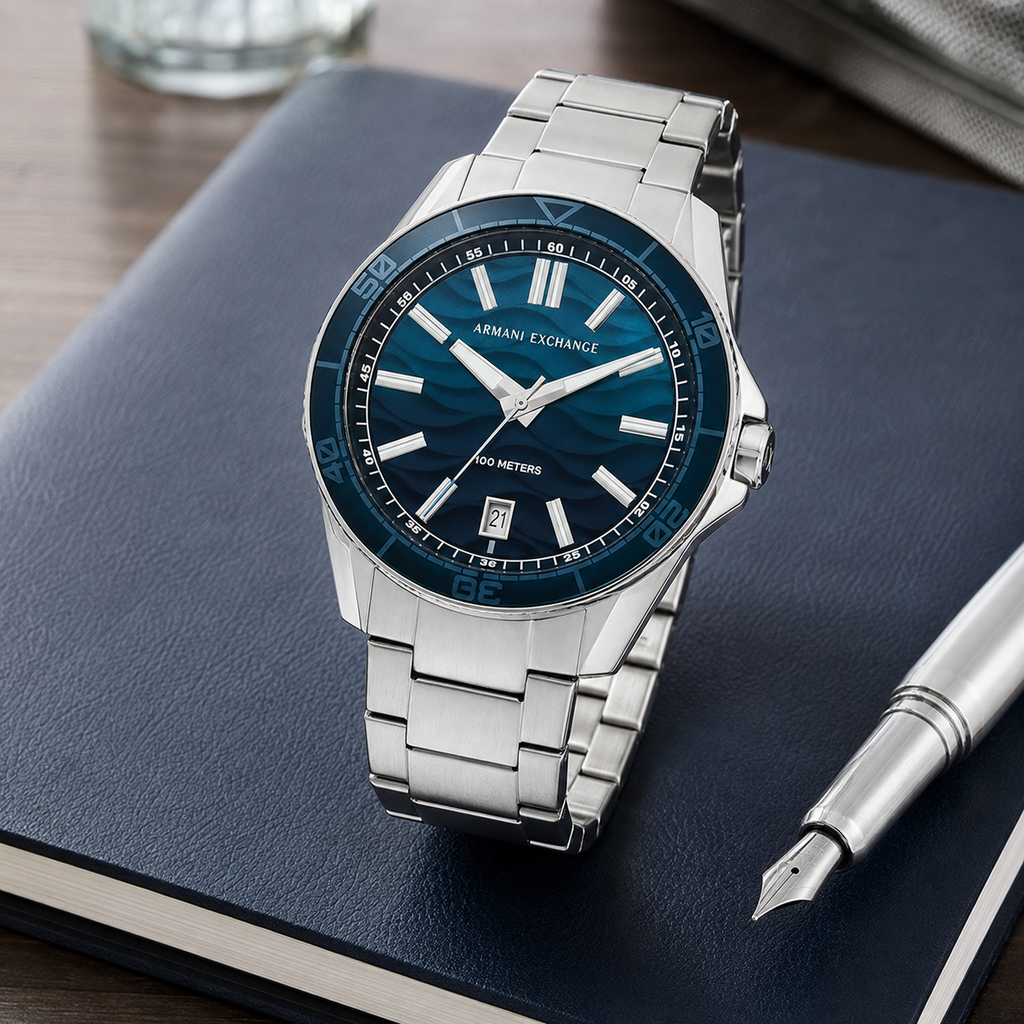 Armani Exchange AX1955 men's watch – desk lifestyle view